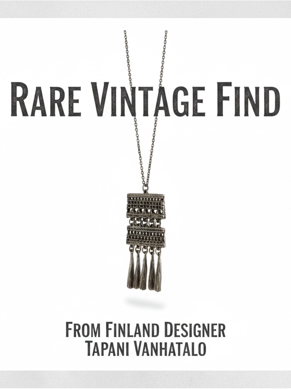 Designer Tapani Vanhatlo Finland silver plated vintage 70’s necklace. Rare find
